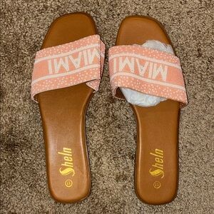 Women's Coral Slide Sandals with Logo Strap